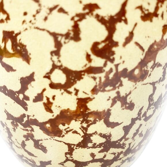 vintage brown tan spongeware pot stoneware crock art pottery 5.5" tall - Picture 6 of 8